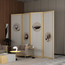 Modern Chinese solid wood screen partition Living room bedroom mobile folding screen partition Study tea room Hotel custom screen