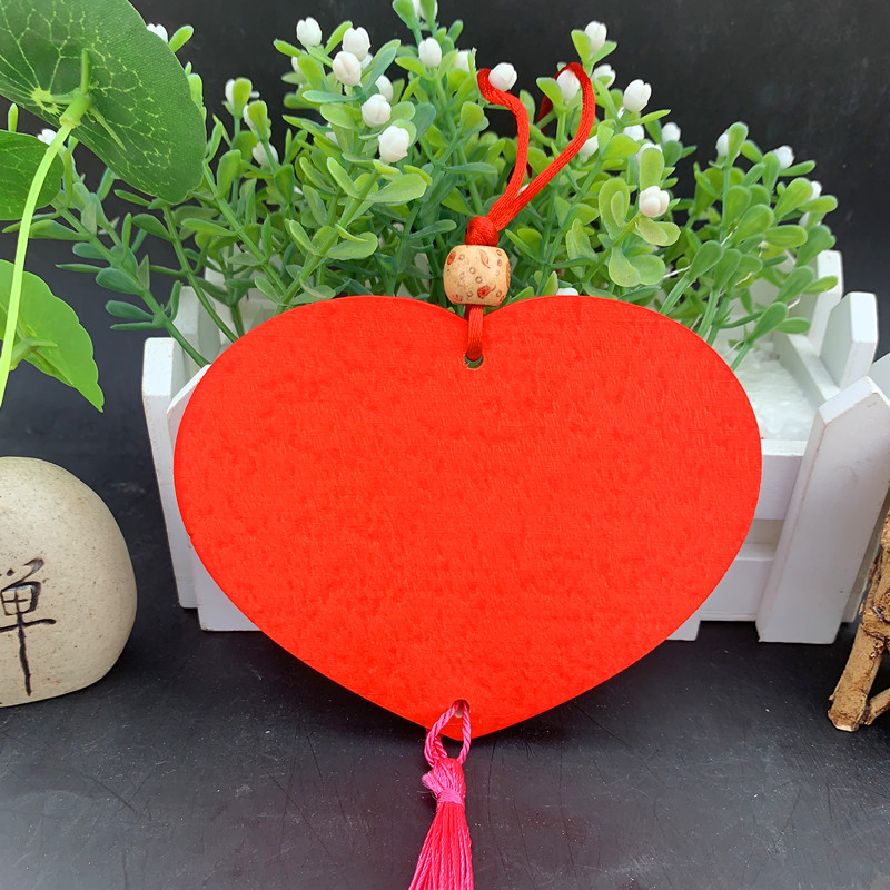 Solid Wood listing decoration wishing card color heart-shaped wish wooden card blessing card activity creative craft can be printed LOGO