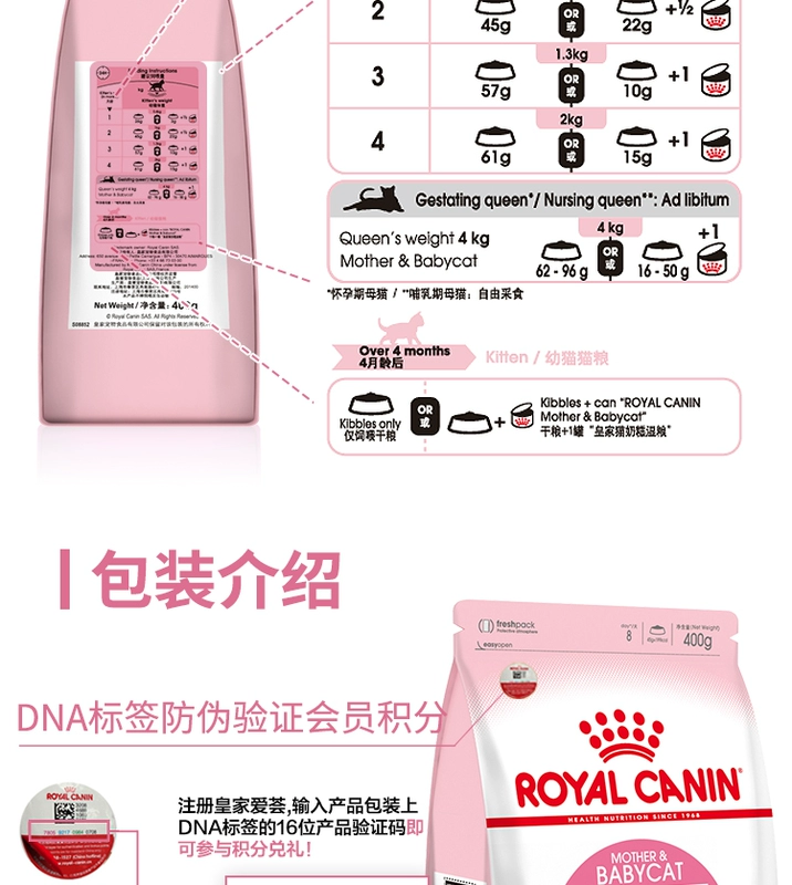 Royal Cat Food Baby Cat Bánh sữa Mang thai Thời thơ ấu Mèo Cat Food Garfield Pet Cat Thức ăn chính BK34 400g