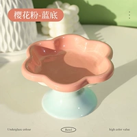 Вишнево цветущий розовый голубая основа