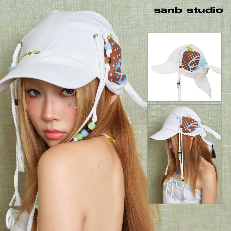 Sanb Headscarf and Baseball Cap Combo, Korean Style, Millennial Cartoon Print, Summer Hat That Makes Your Face Look Smaller, Street Style Y2K Sanb Headscarf and Baseball Cap Combo, Korean Style, Millennial Cartoon Print, Summer Hat That Makes Your Face Look Smaller, Street Style Y2K