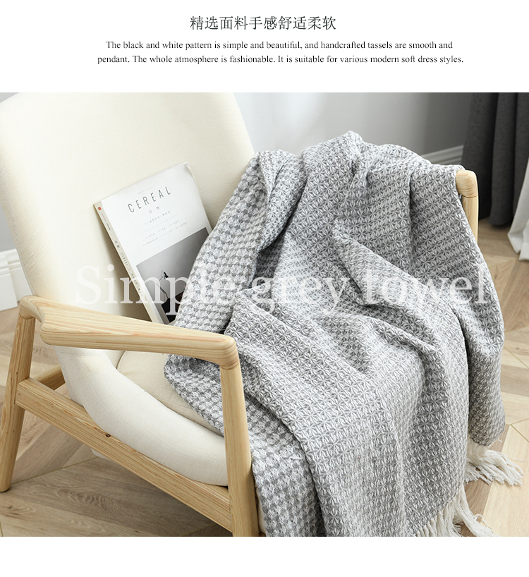Sofa giải trí Bắc Âu bằng chăn trang trí chăn màu xám bạc pha trộn hiện đại tối giản biệt thự phòng ngủ đuôi giường chăn - Ném / Chăn giá chăn lông cừu