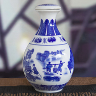 1 kg nạp chai rượu vang gốm 2 kg 3 kg 5 kg màu xanh và trắng kín rượu vang đặt rượu vang tùy chỉnh bình hộ gia đình chai rượu vang trắng bộ sưu tập