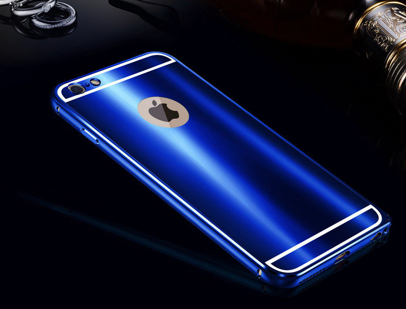 iy Ultra Slim Lightweight Aluminum Metal Bumper Dazzle Color Acrylic Back Cover Case for Apple iPhone 6S Plus/6 Plus & iPhone 6