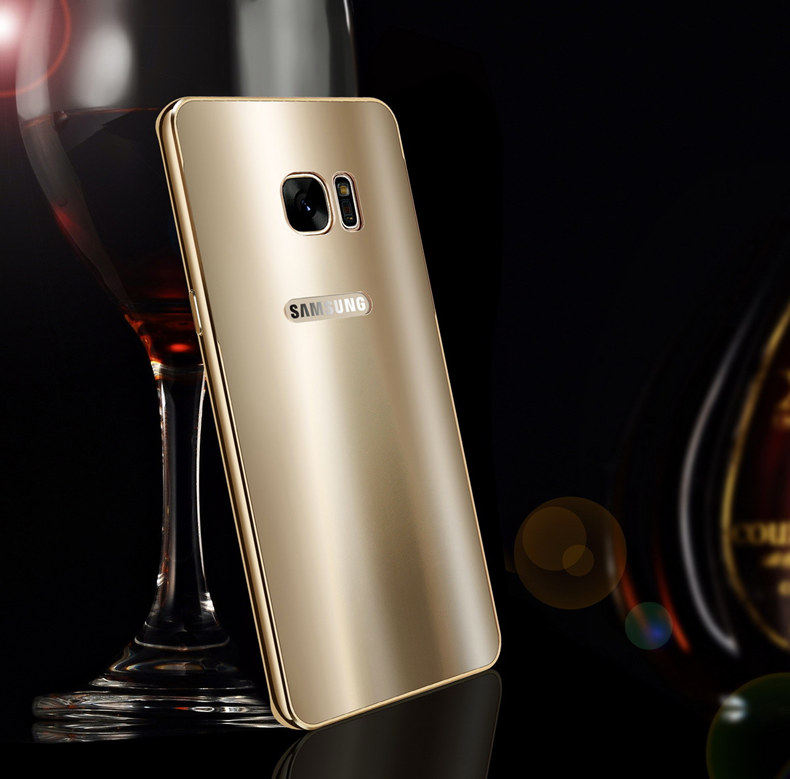iy Ultra Slim Lightweight Aluminum Metal Bumper Dazzle Color Acrylic Back Cover Case for Samsung Galaxy S7 Edge & S7