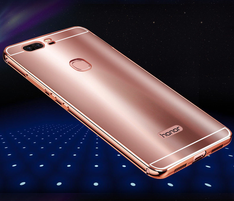 iy Ultra Slim Lightweight Aluminum Metal Bumper Dazzle Color Acrylic Back Cover Case for Huawei Honor V8