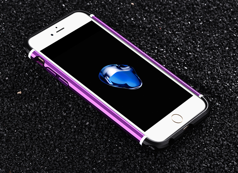 iy Rainbow Aluminum Metal Bumper Carbon Fiber Back Cover Case for Apple iPhone 6S Plus/6 Plus & iPhone 6S/6