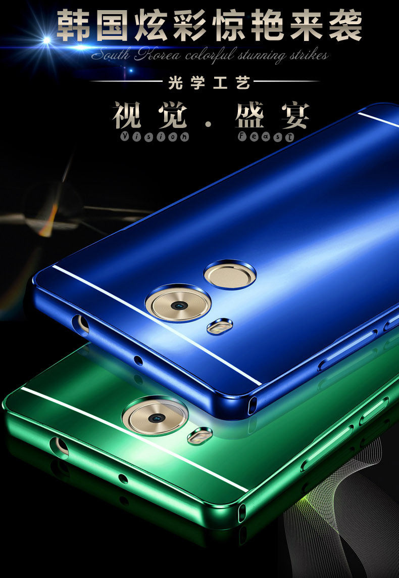 iy Ultra Slim Lightweight Aluminum Metal Bumper Dazzle Color Acrylic Back Cover Case for Huawei Mate 8