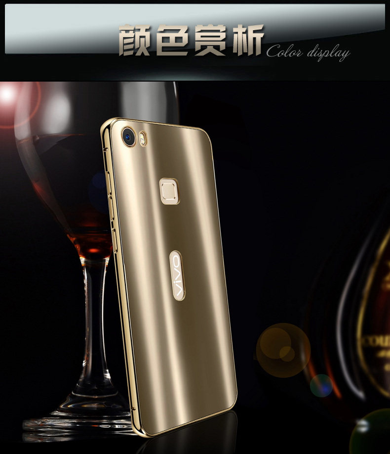 iy Ultra Slim Lightweight Aluminum Metal Bumper Dazzle Color Acrylic Back Cover Case for vivo Xplay5