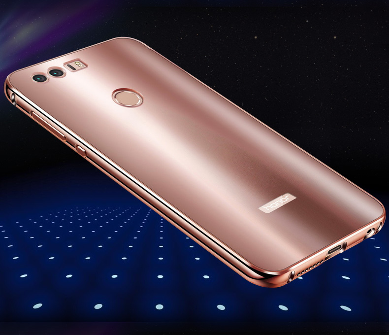 iy Ultra Slim Lightweight Aluminum Metal Bumper Dazzle Color Acrylic Back Cover Case for Huawei Honor 8