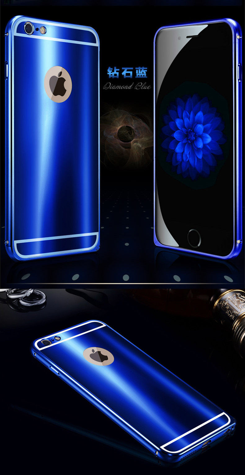 iy Ultra Slim Lightweight Aluminum Metal Bumper Dazzle Color Acrylic Back Cover Case for Apple iPhone 6S Plus/6 Plus & iPhone 6