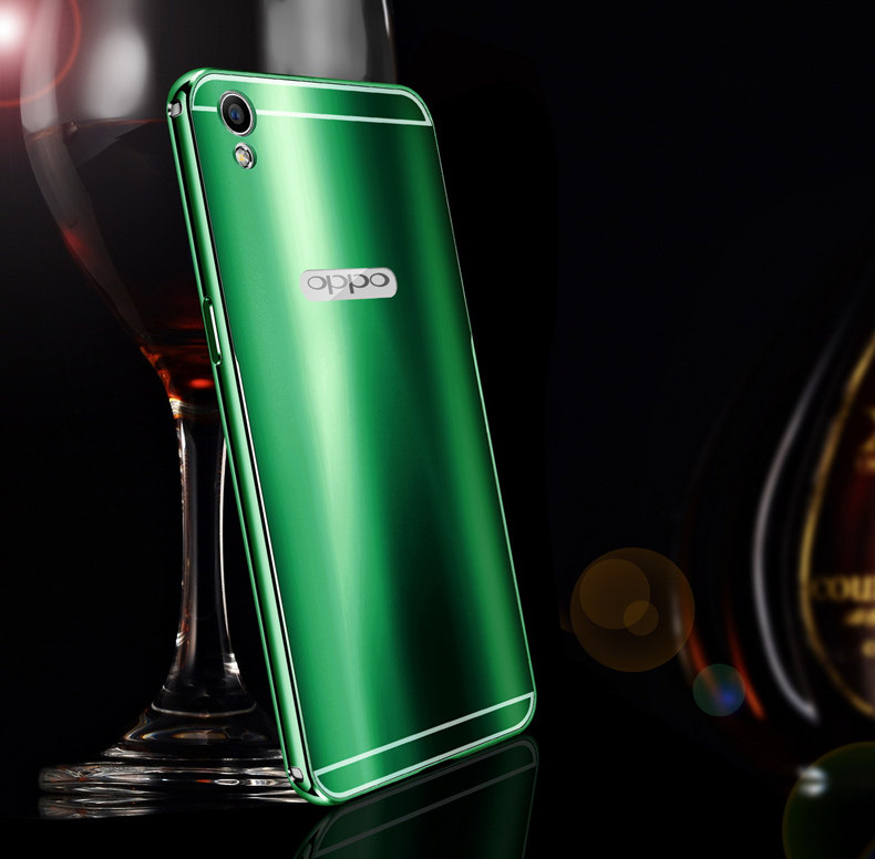 iy Ultra Slim Lightweight Aluminum Metal Bumper Dazzle Color Acrylic Back Cover Case for OPPO R9 Plus & OPPO R9