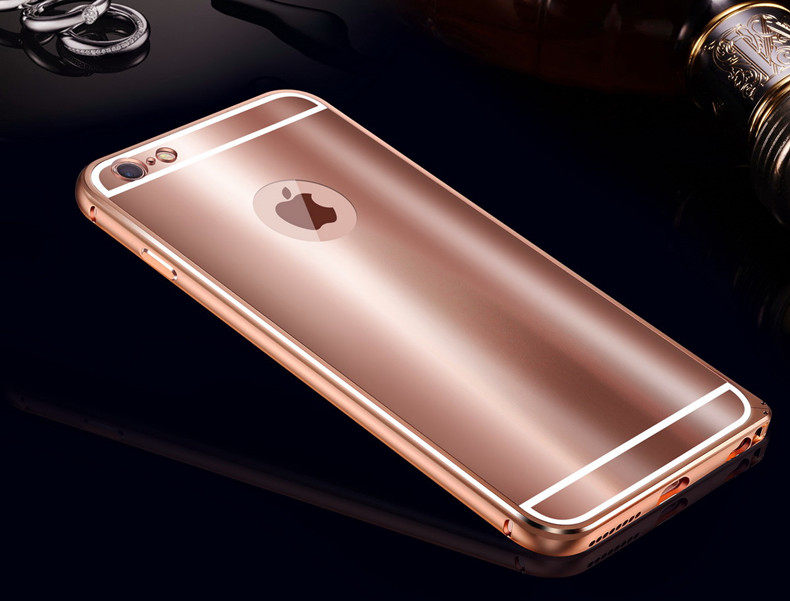 iy Ultra Slim Lightweight Aluminum Metal Bumper Dazzle Color Acrylic Back Cover Case for Apple iPhone 6S Plus/6 Plus & iPhone 6