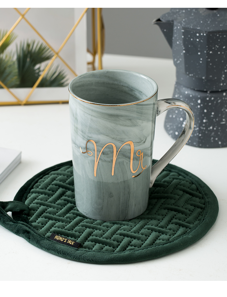 Ming up European marble mark cup creative up phnom penh ceramic English office coffee cup couples cup cup