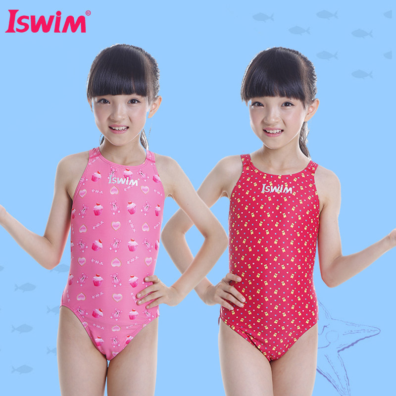 Children's Triangle One-Piece Swimsuit Girls Little Girl Swimsuit Digital Print Cal