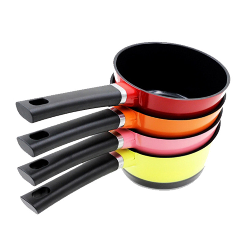 CHOOCA进口小牛奶锅陶瓷不沾锅加厚煮面热汤锅16cm婴儿宝宝辅食锅