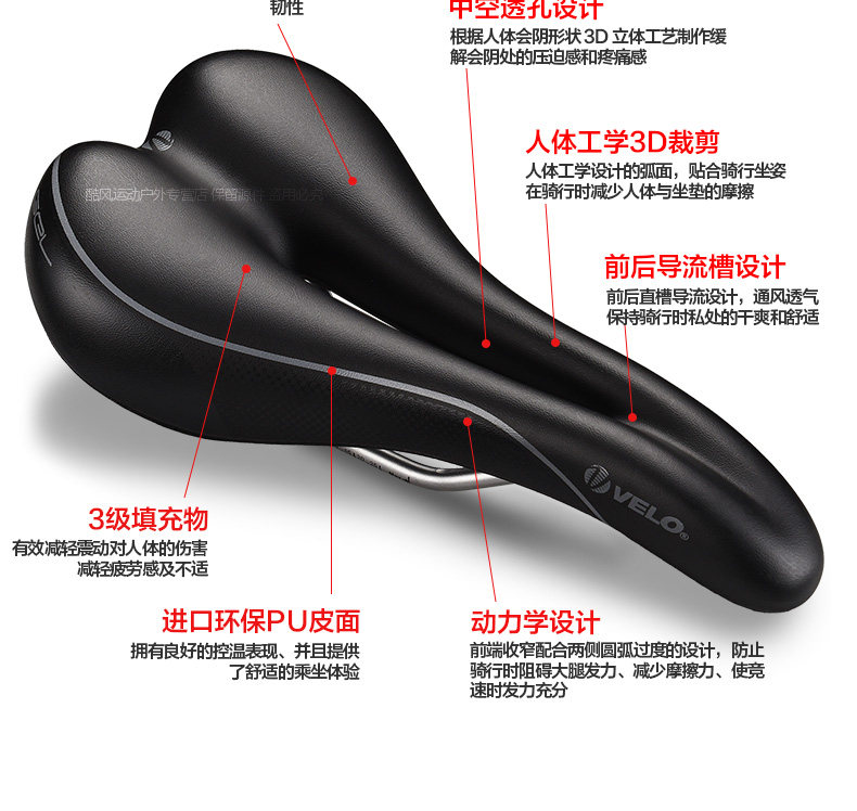 Selle de vélo cyclisme sur route VELO - Ref 2350265 Image 10