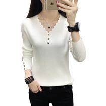 2020 new autumn and winter knitted tops for women V-neck low-neck inner bottoming shirt slim sweater fashionable outer wear