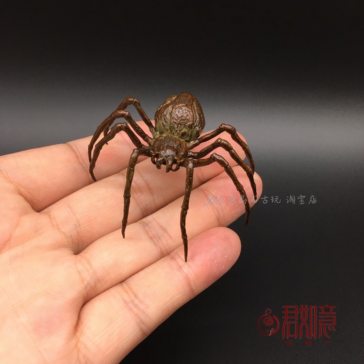 銅細工 蜘蛛 置件 五毒大蜘蛛 毒蜘蛛 装飾品 工芸品 美術品 置物