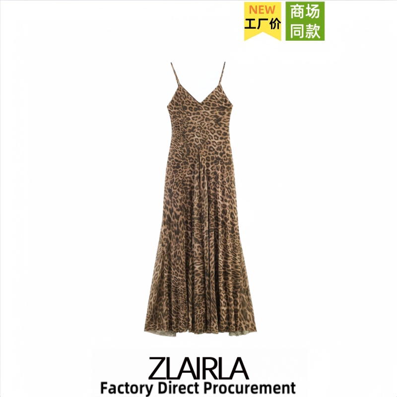 Za Women's Clothing Summer New Fashion Sexy V-Neck Leopard Print Tulle Strap Dress Long Dress 5039406 Za Women's Clothing Summer New Fashion Sexy V-Neck Leopard Print Tulle Strap Dress Long Dress 5039406