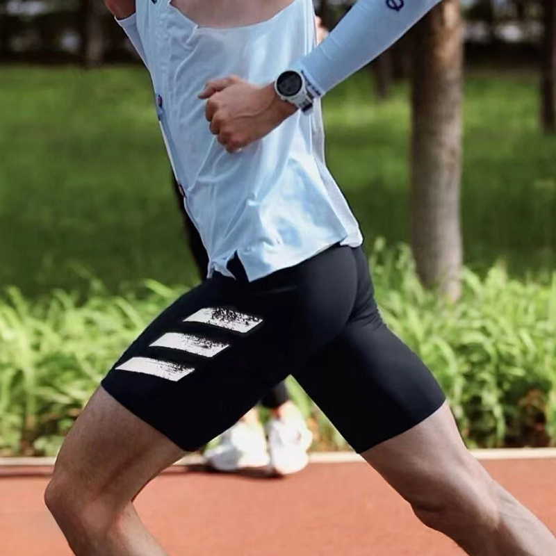 Men's High-Elasticity Quick-Dry Breathable Compression Shorts for Track and Field Marathon Sports, Basketball, and Running Training, Black