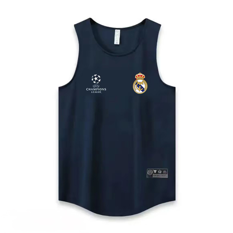 2025 Champions League Football Real Madrid American-Style Vest Fitness Summer Club Men's Sleeveless Breathable Loose Large Size 2025 Champions League Football Real Madrid American-Style Vest Fitness Summer Club Men's Sleeveless Breathable Loose Large Size