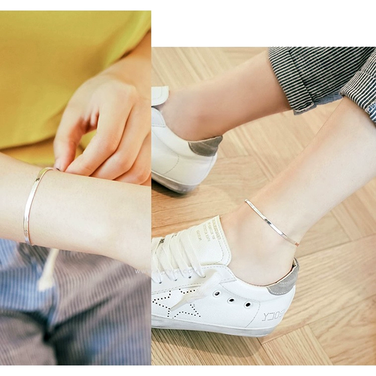 Khí tiết hoang dã 925 sterling bạc vòng chân nữ đôi rắn xương vòng cổ Nhật Bản trang sức cá tính Hàn Quốc vòng tay sinh viên Hàn Quốc - Vòng chân lắc chân chuông