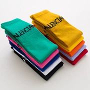 Trẻ em trong tất cotton ống trẻ em Hàn Quốc màu chữ hip-hop vớ mùa hè bé trai và bé gái thời trang vớ mùa xuân và mùa thu