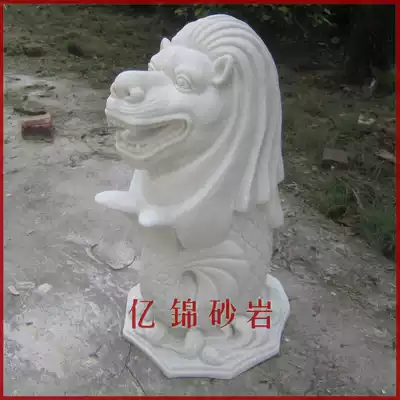 Yijin sandstone sculpture relief urban garden landscape sculpture courtyard water spray water landscape decoration-Feng Shui Lion