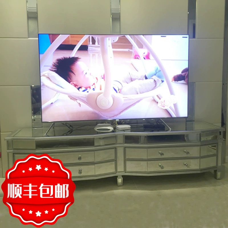 Tủ tivi hiện đại tối giản chung cư mini gương nội thất phòng khách phong cách châu âu tủ sàn tân cổ điển hậu hiện đại đơn giản châu âu - Buồng
