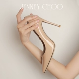 周珍妮 Нюдовые румяна, обувь на высоком каблуке с заостренным носом, туфли, из натуральной кожи