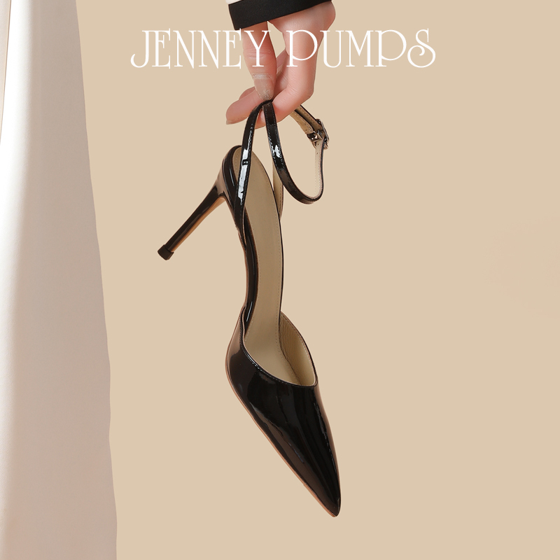 Zhou Zhenjie Series [Chasing the Moon in Water] Cross-Strap Shallow High-Heeled Pointed Toe Stiletto Sandals for Women