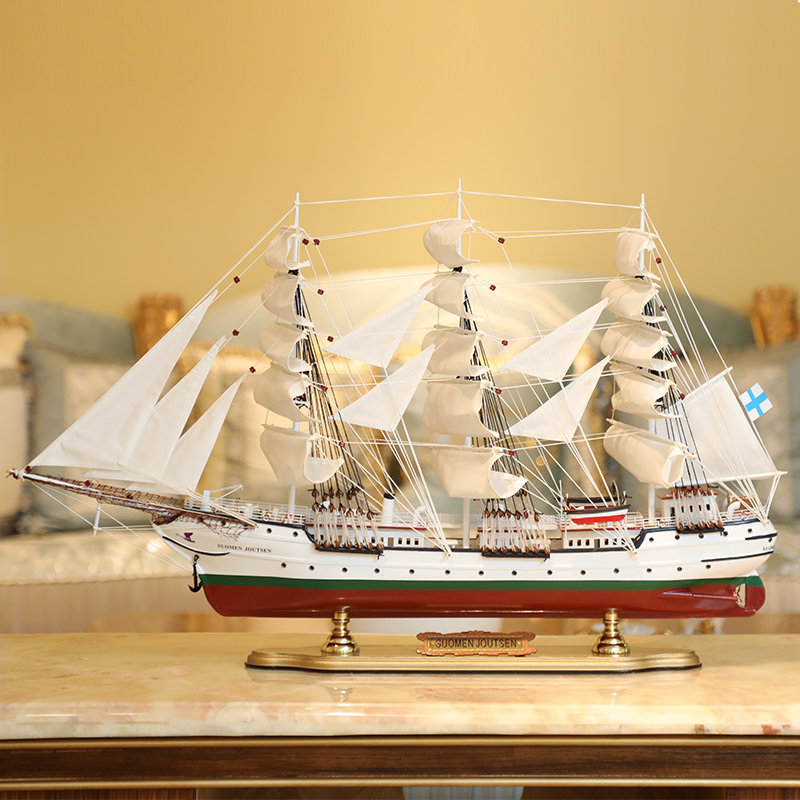 Prussia simulation solid wood sailing model crafts smooth pendulum export precision decoration