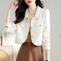 Белая приталенная куртка, костюм, в стиле Шанель, по фигуре, подходит для подростков
