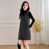 Блестки для ногтей, платье-комбинация, осенний комплект, жилет