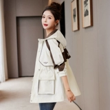 Модная весенняя куртка, корсет для отдыха с капюшоном, тренд сезона, оверсайз, на шнурках