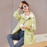 Модная весенняя куртка, корсет для отдыха с капюшоном, тренд сезона, оверсайз, на шнурках