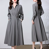 Осенняя рубашка, платье, приталенный корсет, длинная юбка, изысканный стиль