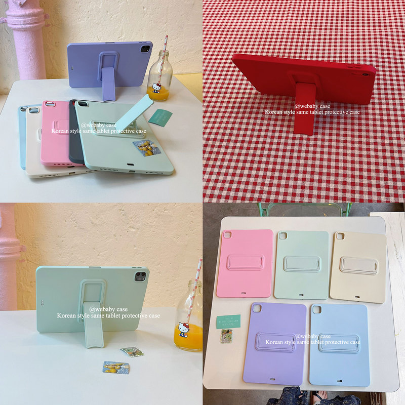 Webaby「Design Model/Stand Korea」 iPad Case Pro11/A16/11Th Generation Skin-Friendly Soft Case Full Coverage Air45/ 10.9inch Protective Case 10.2inch Tablet Mini6/7 Back Cover