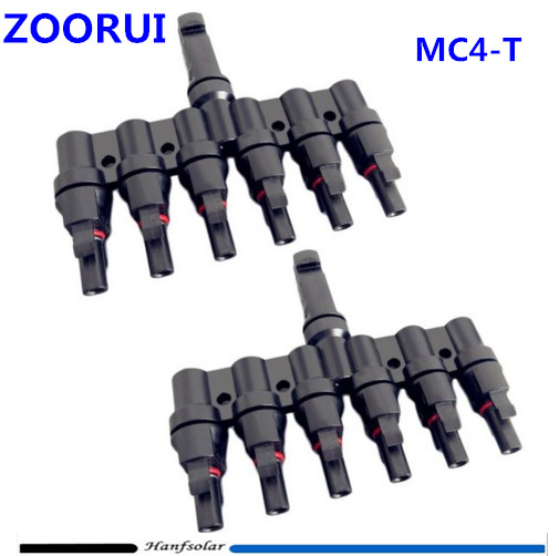 Solar connector, light board connector, MC4T type seven-way, one point six connectors, battery board parallel connection seven-way