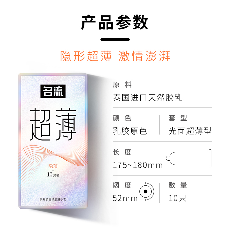 0硅油水基润滑，专利一体成型：46只装 名流 超薄避孕套组合 24.9元包邮 买手党-买手聚集的地方