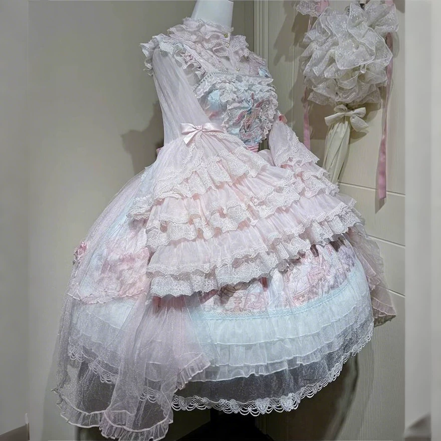 Сиренeвая кофта, тонкая милая длинный рукав, стиль Lolita
