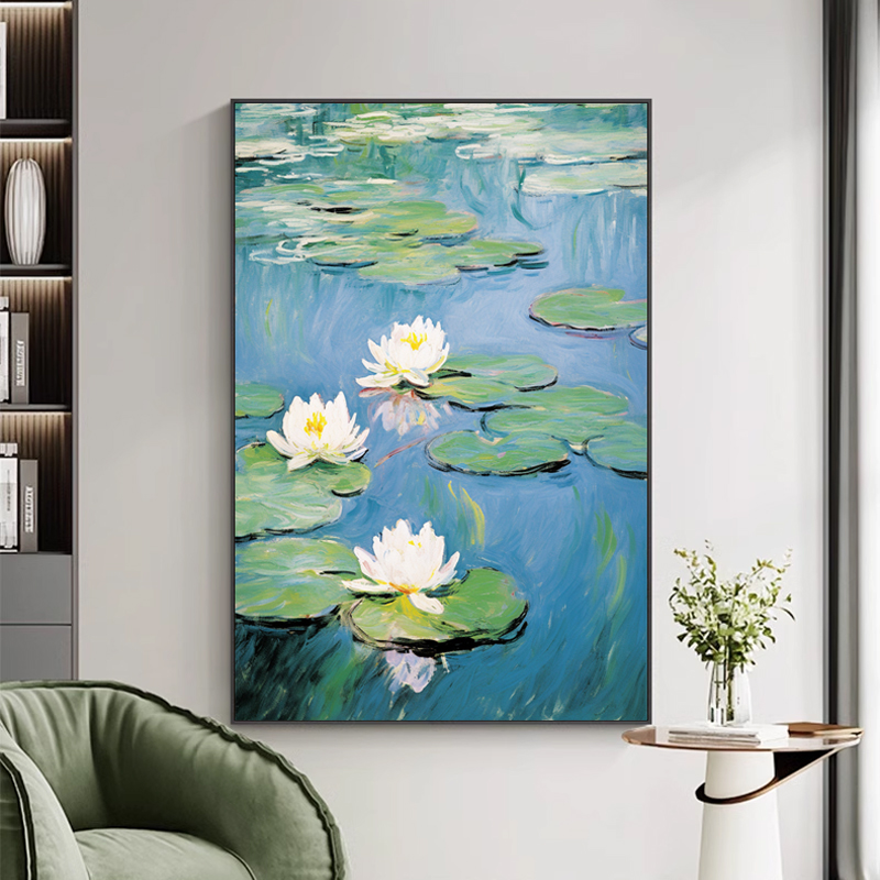 Bouvan art hand-painted oil painting Monet sleeping living-room sofa Background wall on floor hanging painting Xuanguan Corridor Decorative Painting-Taobao