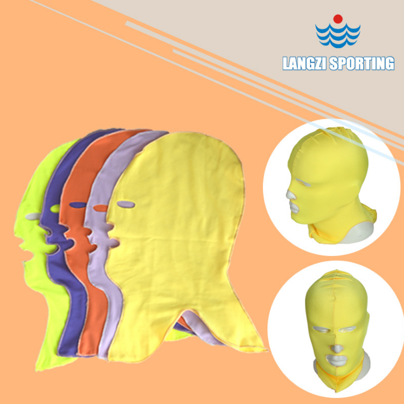 Surf waterproof mother swimming hat anti-UV sun protection face headgear mask diving bathing cap male and female universal