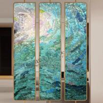 High-end customized art filigree glass screen partitions the living room modern and simple hotel entrance to block the entrance aisle