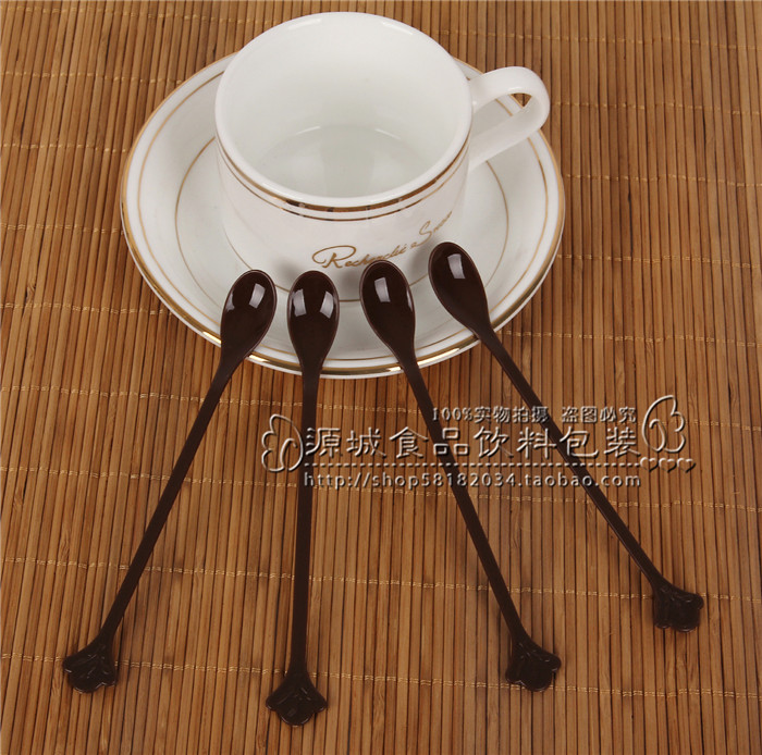 Muỗng cà phê dùng một lần khuấy thanh nhựa muỗng cà phê độc lập khuấy thìa cà phê 羹 100 - Cà phê ly thủy tinh uống cà phê