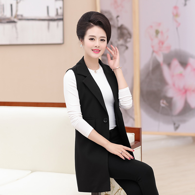 phụ nữ trung niên của mùa xuân và mùa thu quần áo mẹ 40 tuổi 50 tay áo gió ngựa Clip vest phù hợp với vai áo khoác dài