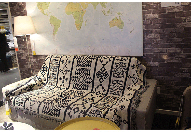 Quá khổ hình học retro sofa chăn mền giường Bắc Âu tấm thảm thảm nap chăn văn bản bình thường trang trí nghệ thuật - Ném / Chăn chăn lông cừu đẹp