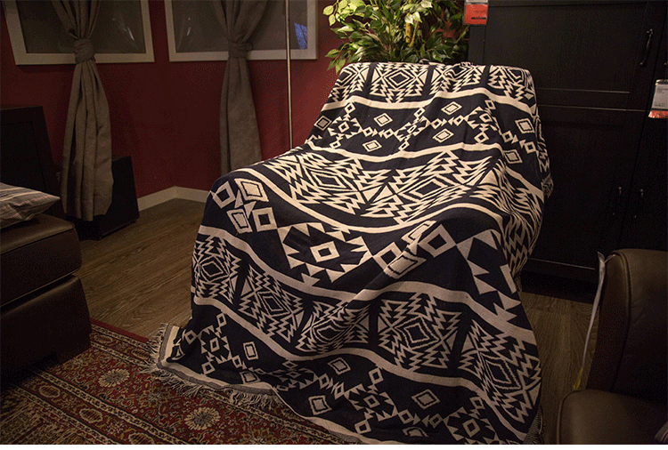 Quá khổ hình học retro sofa chăn mền giường Bắc Âu tấm thảm thảm nap chăn văn bản bình thường trang trí nghệ thuật - Ném / Chăn chăn lông cừu đẹp
