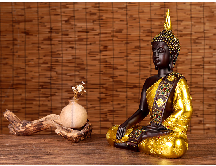 Xuanguan Phật trang trí Đông Nam Á Zen trang trí nhà Thái Lan lớn ngồi Phật thủ công câu lạc bộ yoga mềm vật dụng dcor phòng ngủ